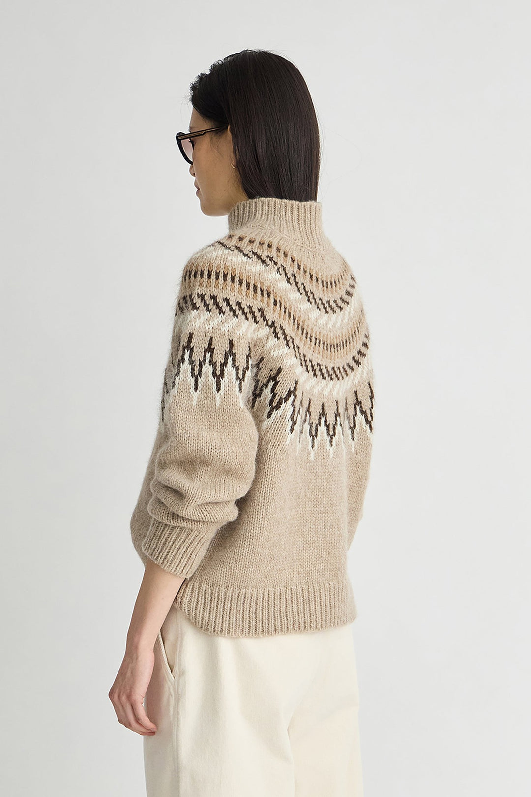 Apiece Apart Fair Isle Mock Neck Sweater