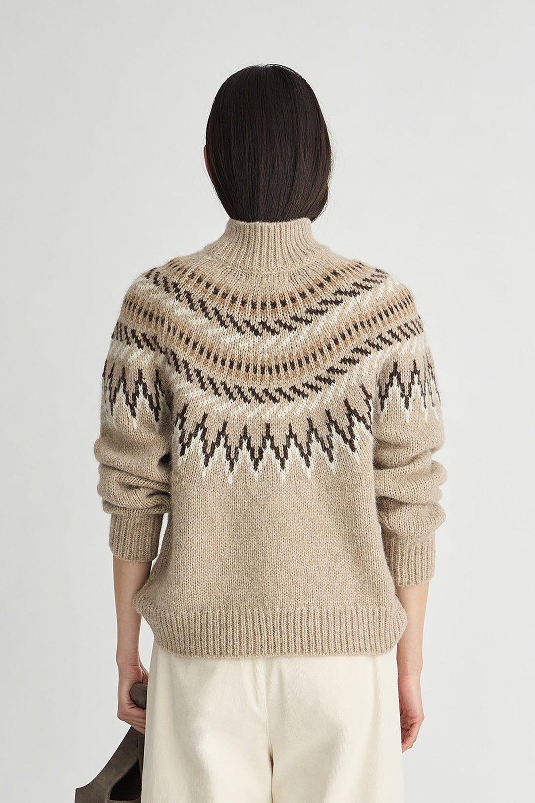Apiece Apart Fair Isle Mock Neck Sweater