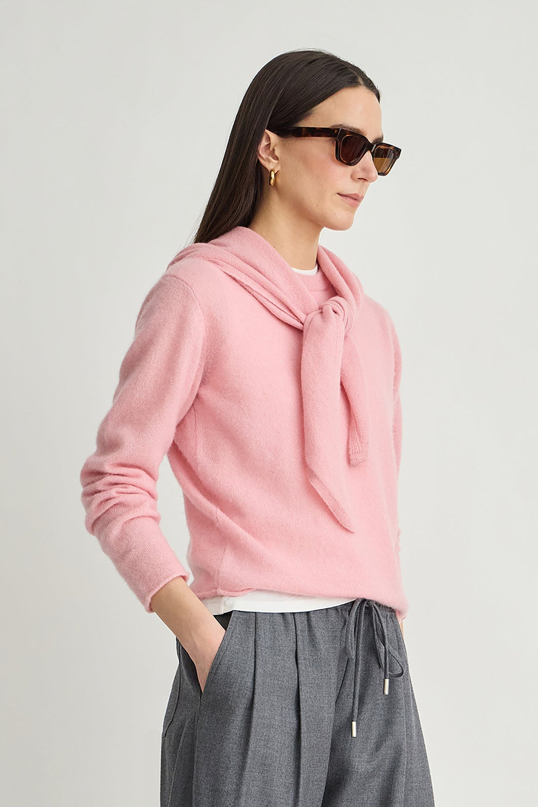 Apiece Apart Softest Tissue Scarf Tie Top Pullover
