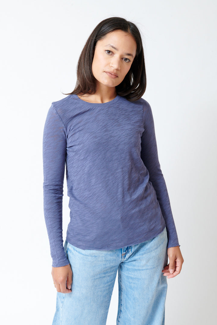 ATM Anthony Thomas Melillo Long Sleeve Cotton Slub Destroyed Tee