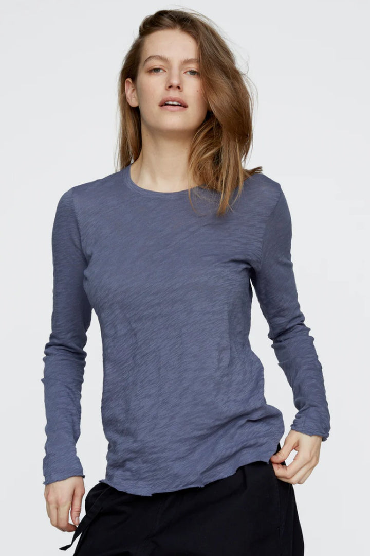 ATM Anthony Thomas Melillo Long Sleeve Cotton Slub Destroyed Tee