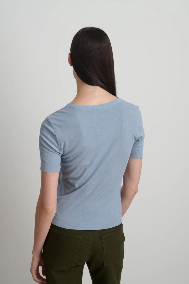 B SIDES Superfine Rib Cotton Crepe Jersey Double Tee