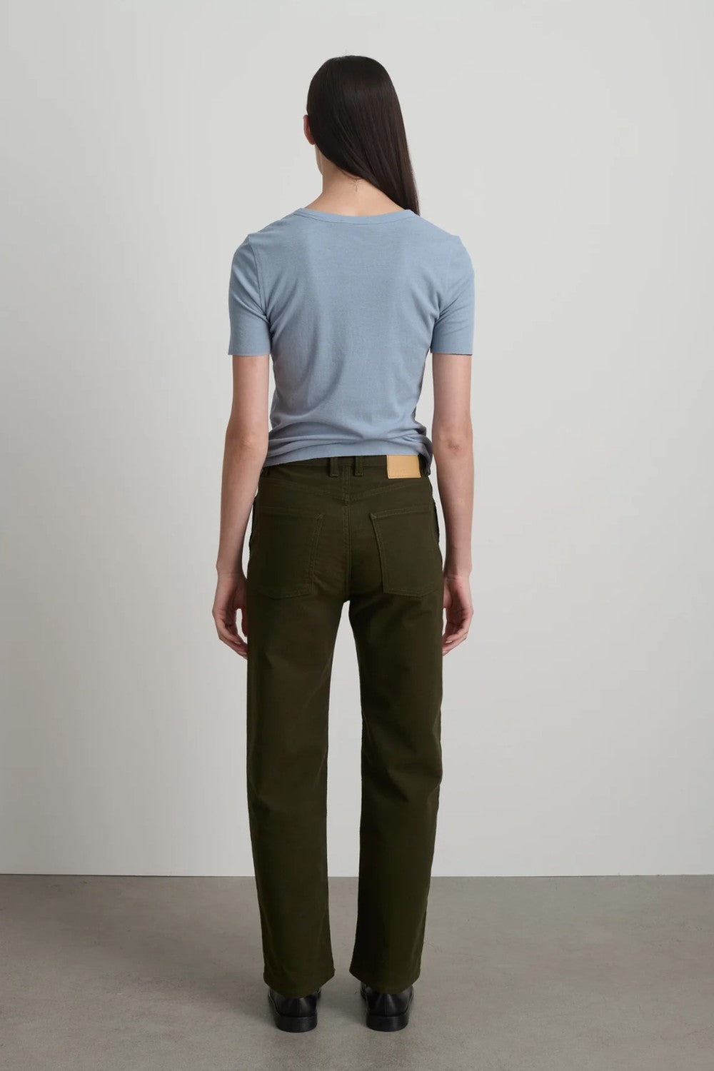 B SIDES Superfine Rib Cotton Crepe Jersey Double Tee