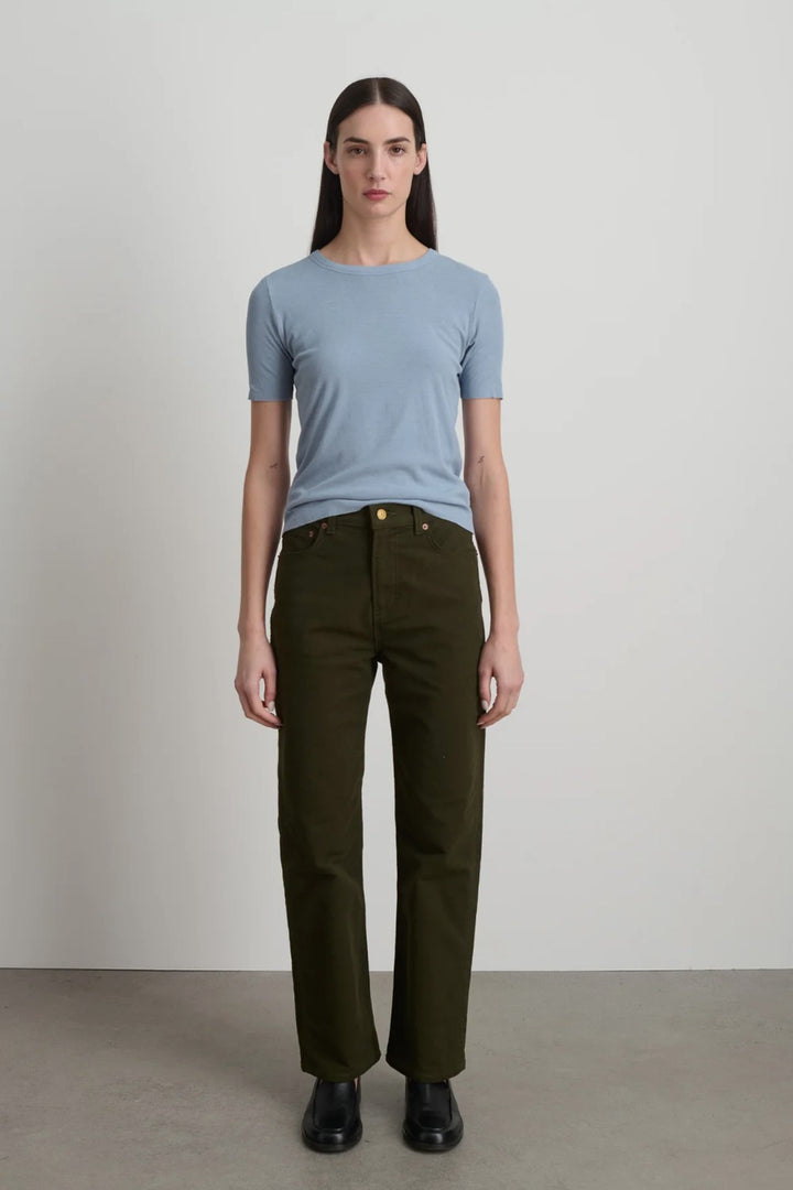B SIDES Superfine Rib Cotton Crepe Jersey Double Tee