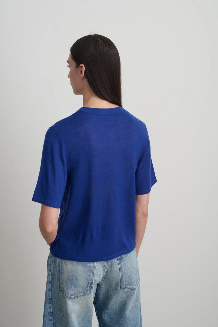B SIDES Ultrafine Merino Wool Short Sleeve V Neck