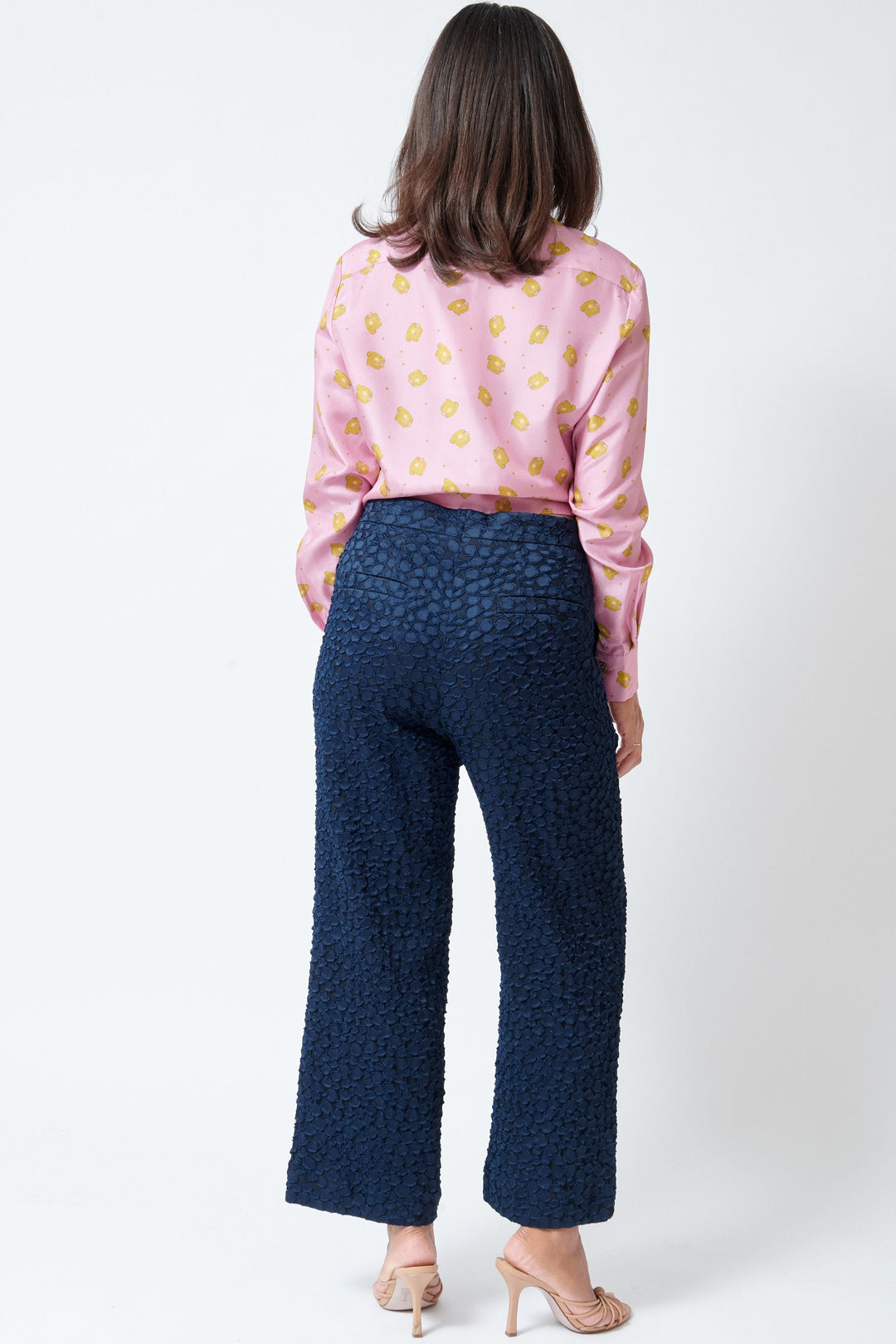 Model wearing Odeeh Tactile Fil Coupé Pants rear view