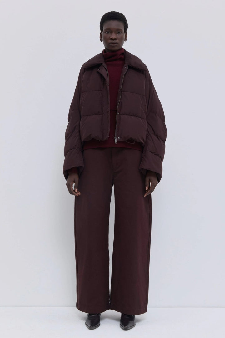 Christian Wijnants Jani Cropped Down Jacket, Plum — Grethen House