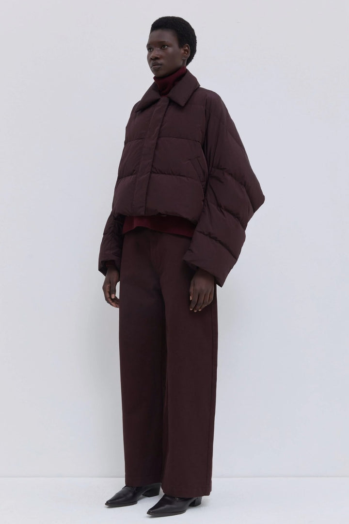 Christian Wijnants Jani Cropped Down Jacket, Plum — Grethen House