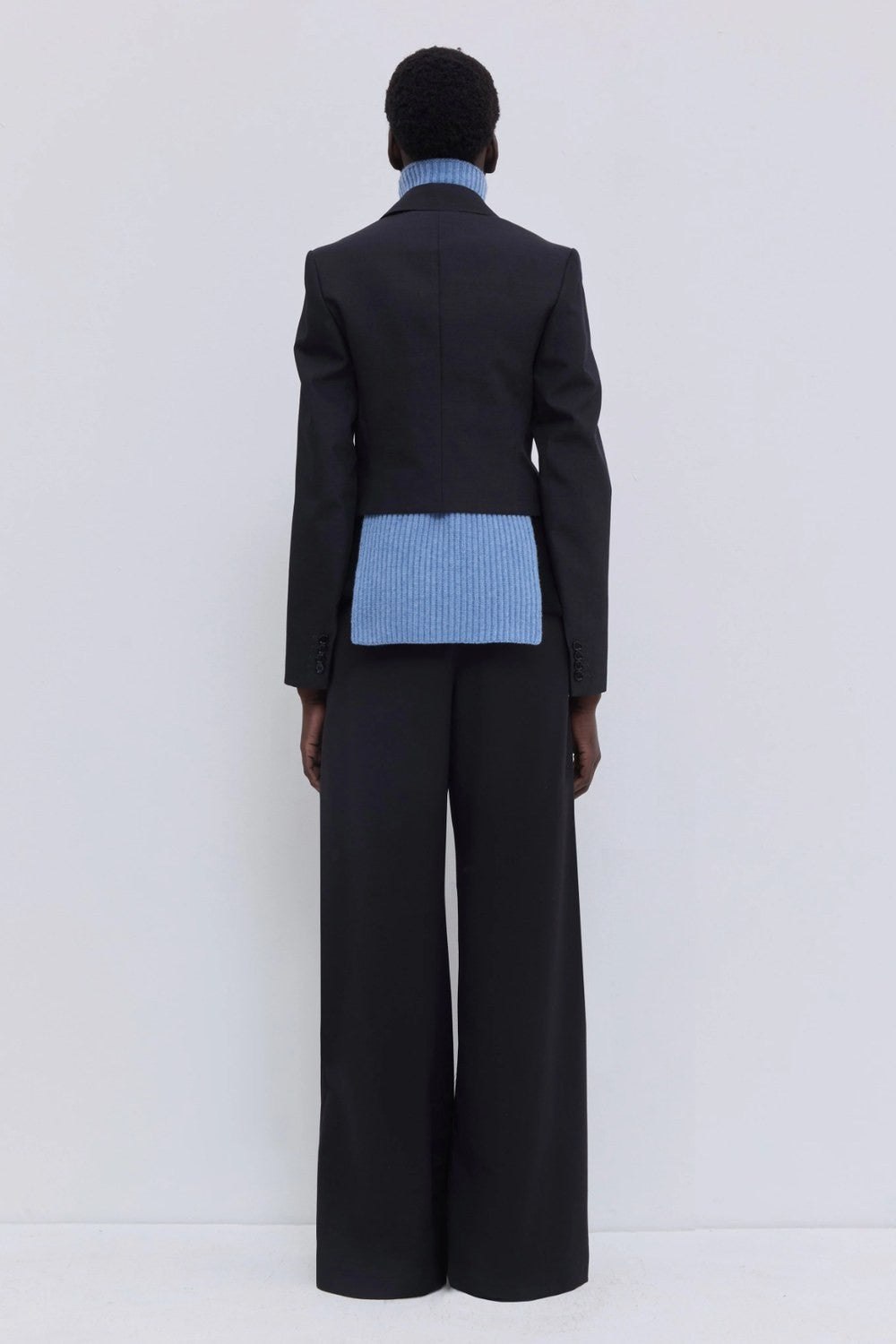 Christian Wijnants Jordia Cropped Tailored Blazer, Charcoal Melange — Grethen House