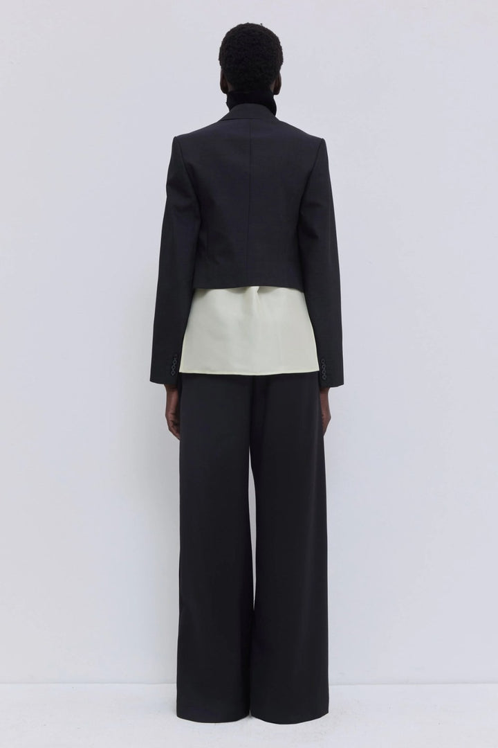 Christian Wijnants Jordia Cropped Tailored Blazer, Charcoal Melange — Grethen House