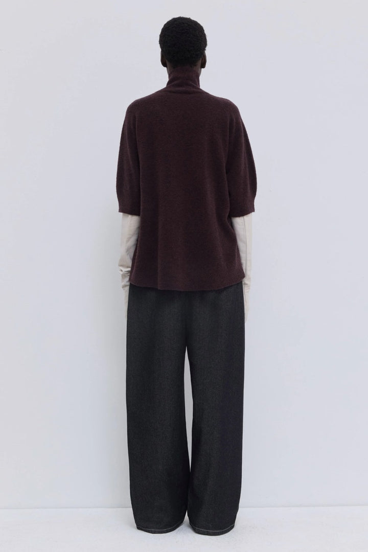 Christian Wijnants Kaluhu Bouclé Turtleneck Sweater, Deep Plum — Grethen House