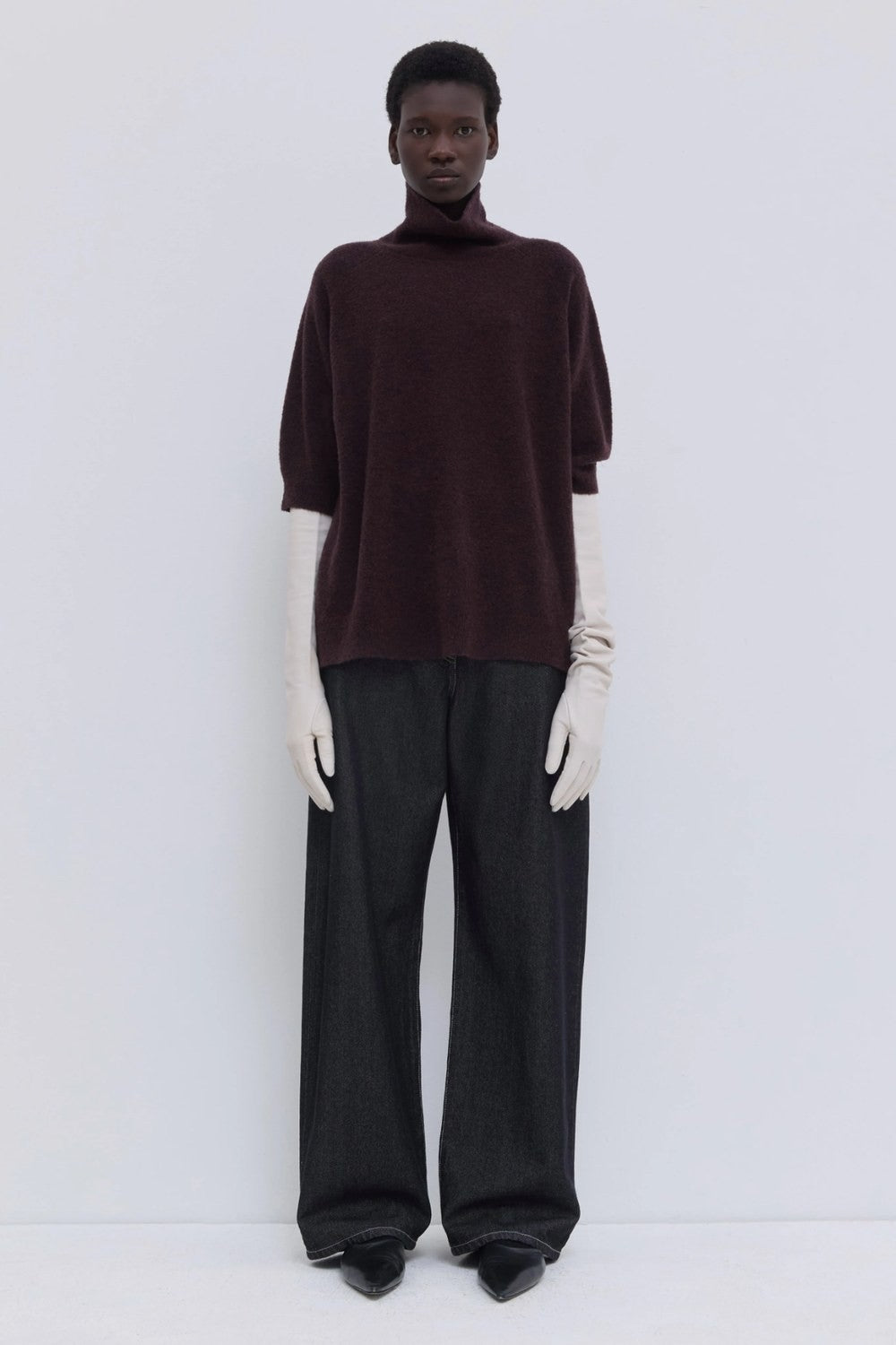 Christian Wijnants Kaluhu Bouclé Turtleneck Sweater, Deep Plum — Grethen House
