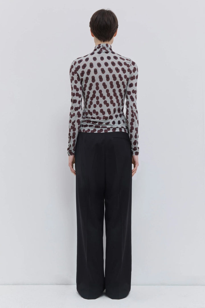 Christian Wijnants Tugal Turtleneck Top, Plum Polka — Grethen House