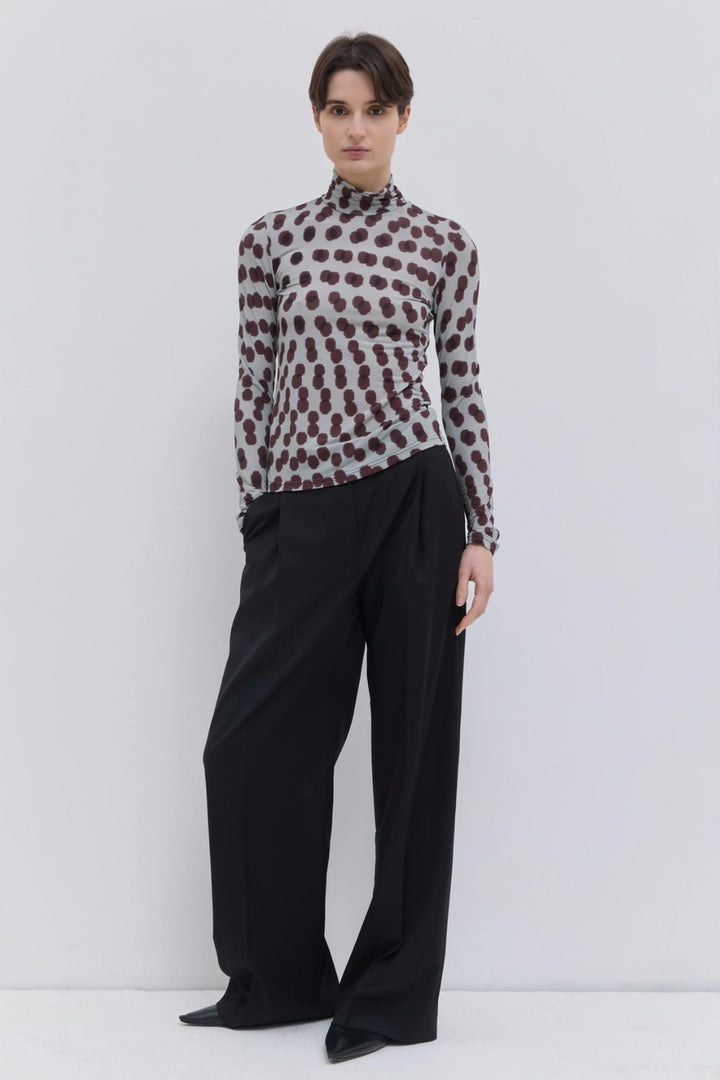 Christian Wijnants Tugal Turtleneck Top, Plum Polka — Grethen House