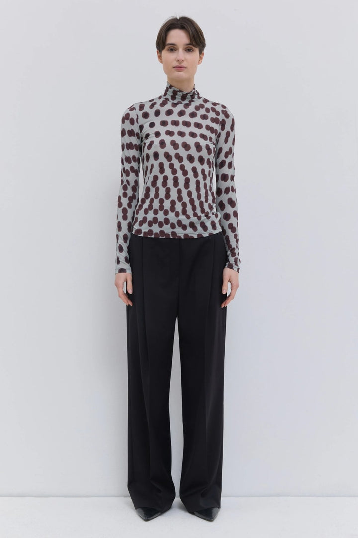 Christian Wijnants Tugal Turtleneck Top, Plum Polka — Grethen House