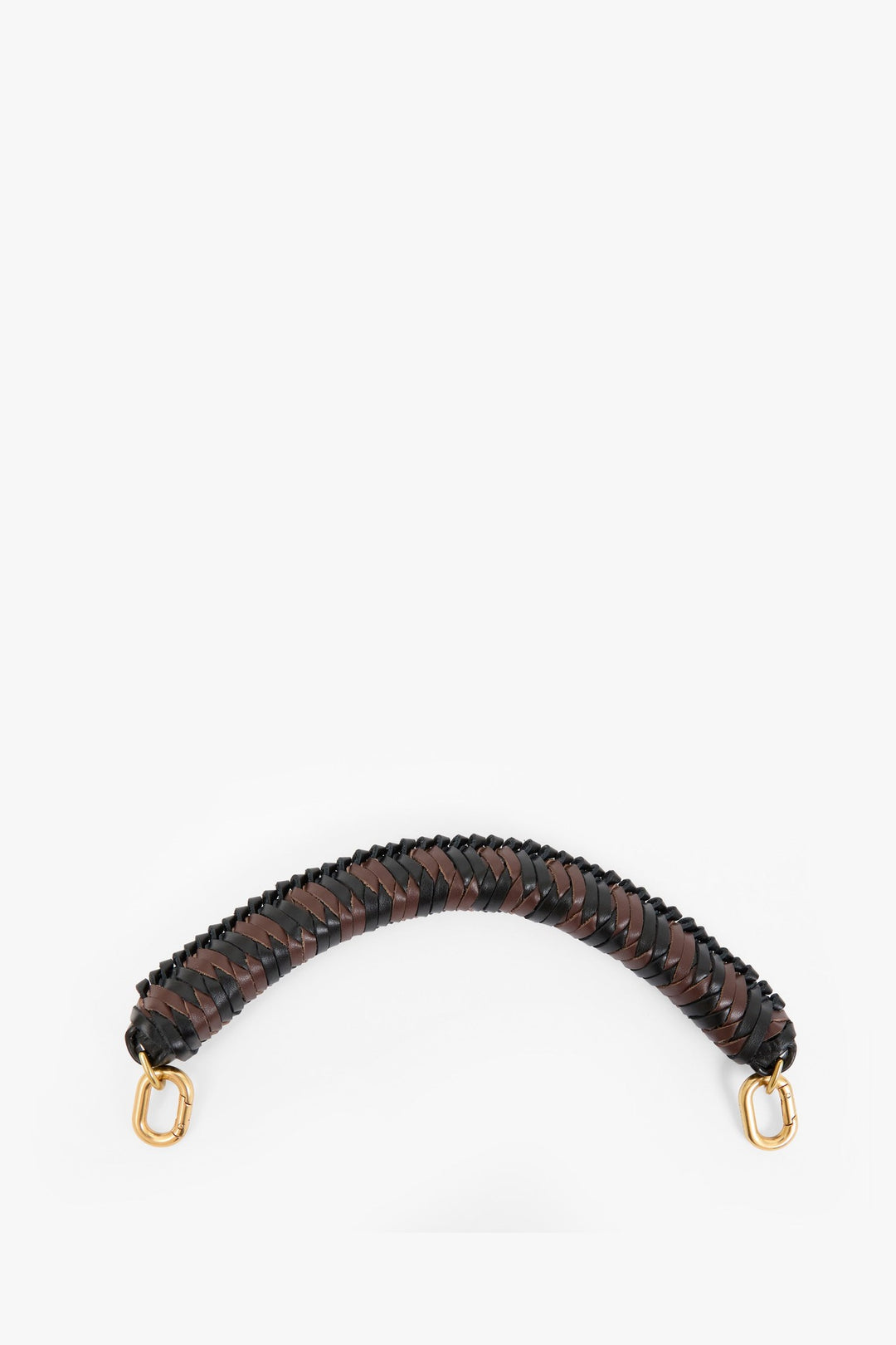 Clare V. Braided Leather Top Handle, Black/Chocolate — Grethen House