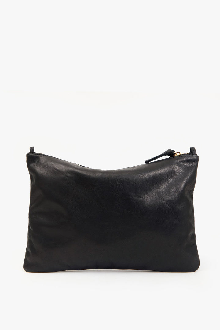 Clare V. Flat Clutch With Tabs, Black Paraffine w/ Bonbon Studs — Grethen House