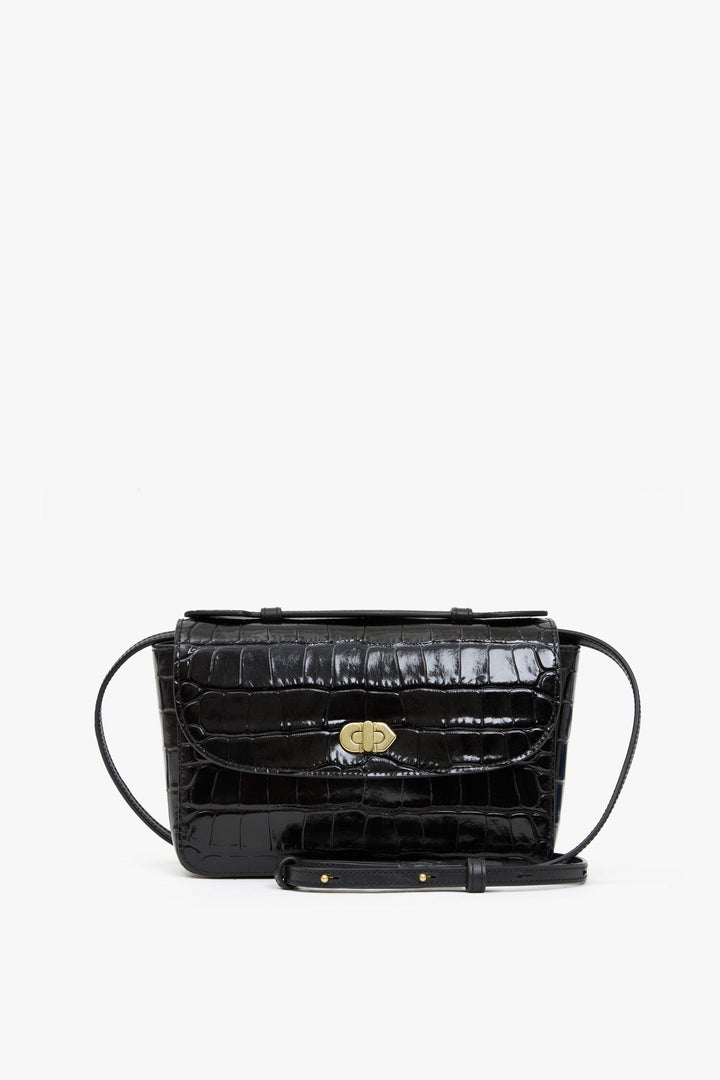 Clare V. Kathryn, Black Congo Croco — Grethen House