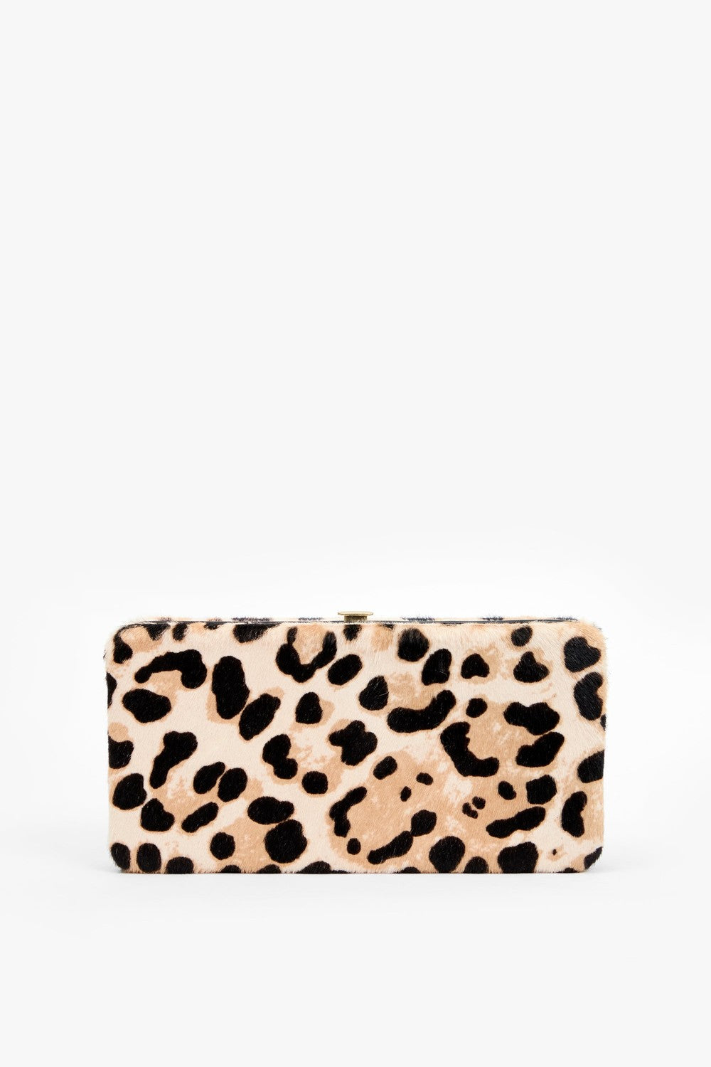 Clare V. Le Tabac Clutch, Snow Leopard Hair-On Cream/Black — Grethen House