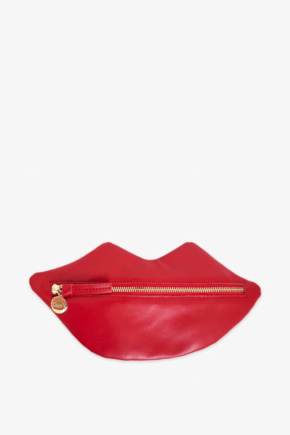 Clare V. Lips Flat Clutch, Super Red Calfin — Grethen House