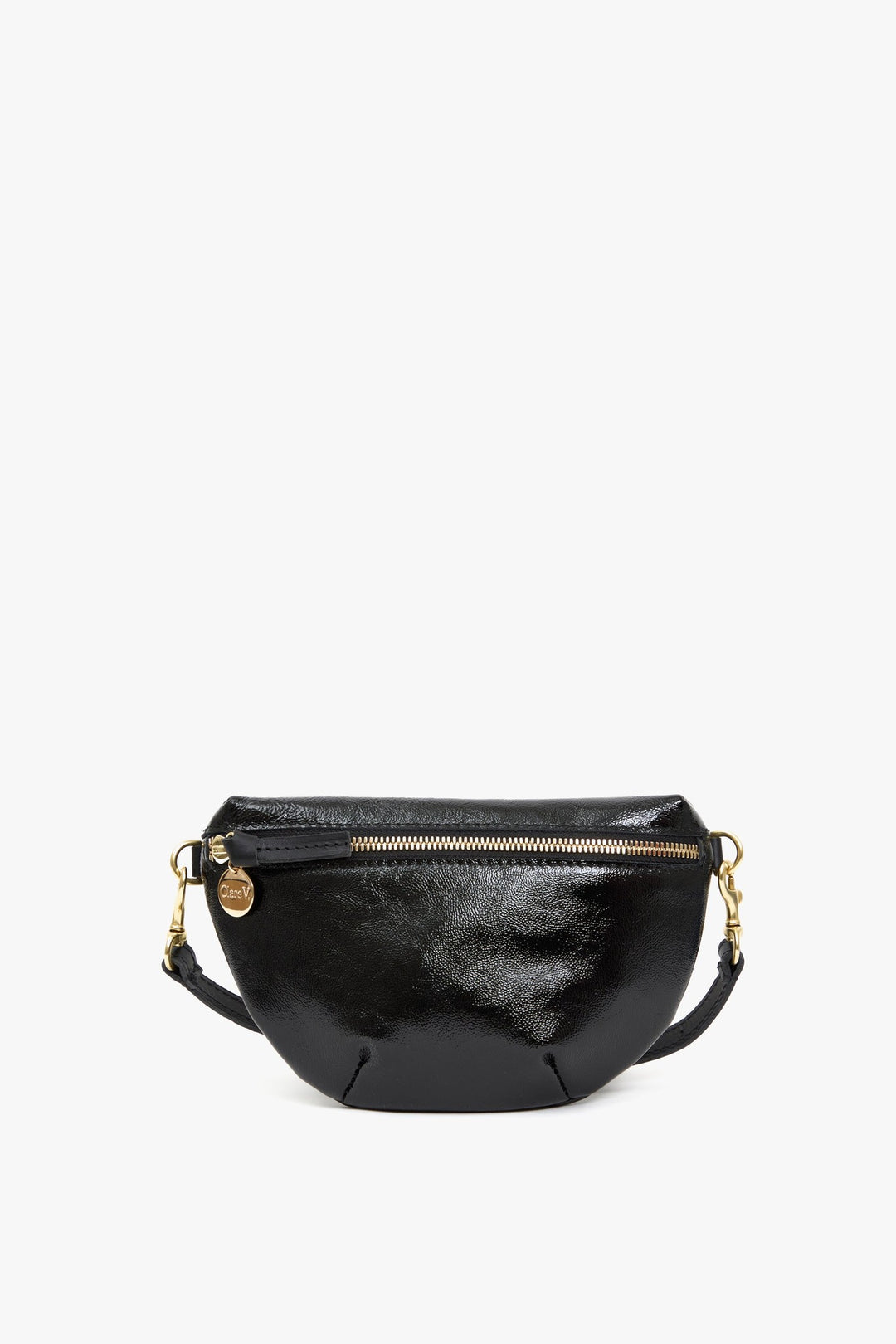 Clare V. Petite Fanny, Black Naplak Patent — Grethen House