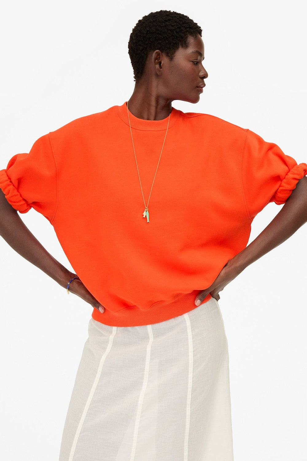 Clare V. Short Sleeve Oversized Sweatshirt