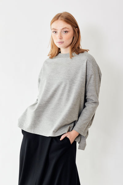Front of COG The Big Smoke Glenis Narrow Sleeve Top on a model