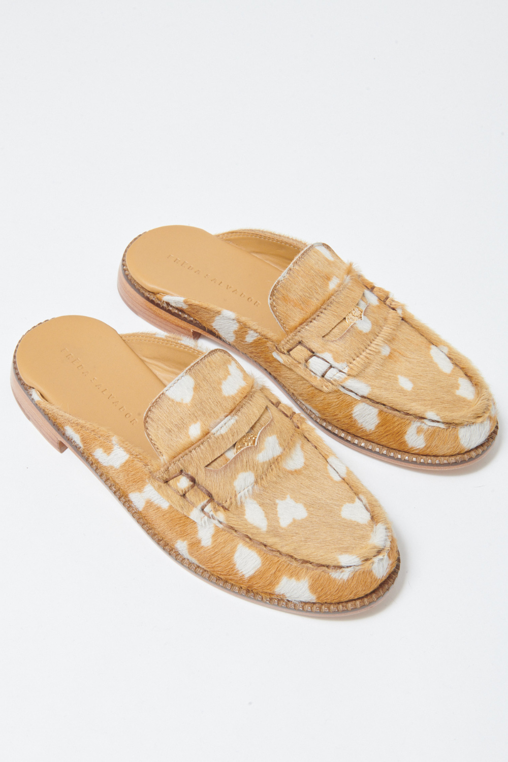 Flat lay of Frēda Salvador Temi Penny Loafer Mule top/front view