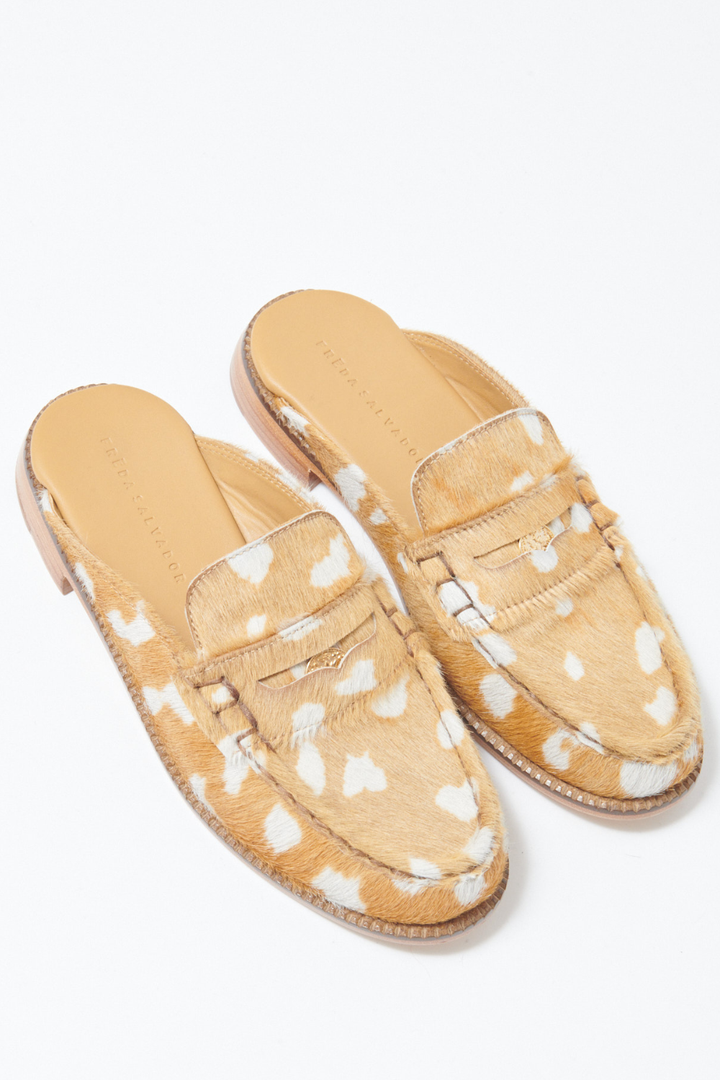 Flat lay of Frēda Salvador Temi Penny Loafer Mule top/front view