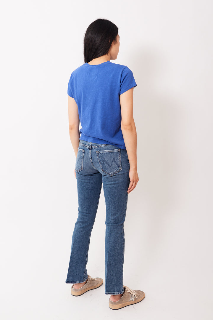 Madelyn wearing Mother Denim The Insider Flood rear view