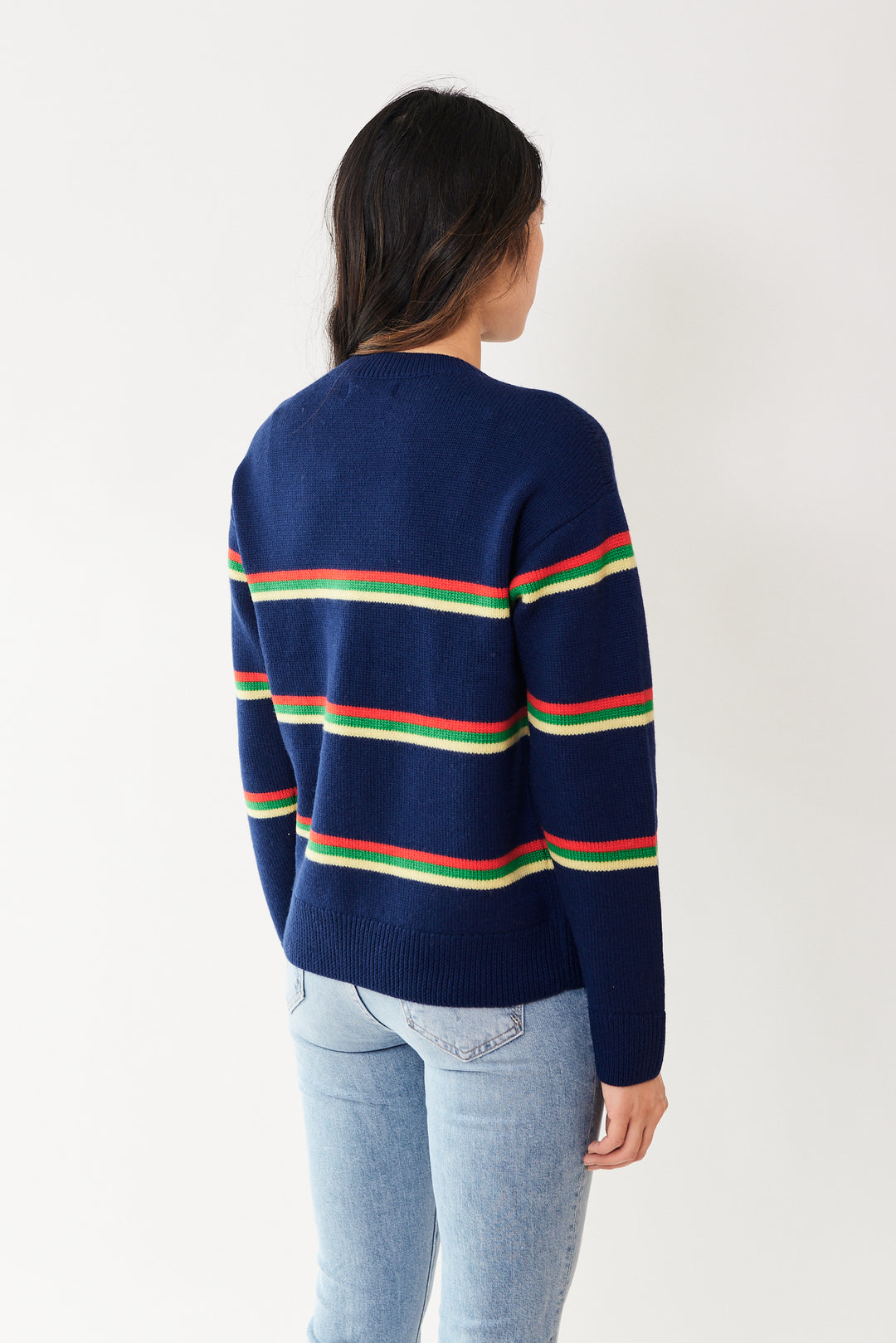 Madelyn wearing Clare V. Virginie Sweater rear view