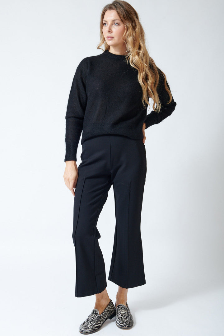 Mari wearing Apiece Apart Ponte Rene Pull On Pant front view