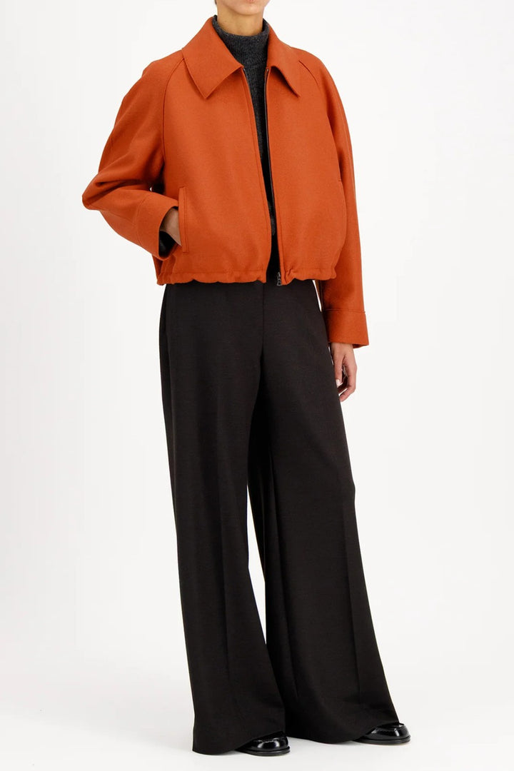 Harris Wharf Light Pressed Wool Raglan Drawstring Jacket