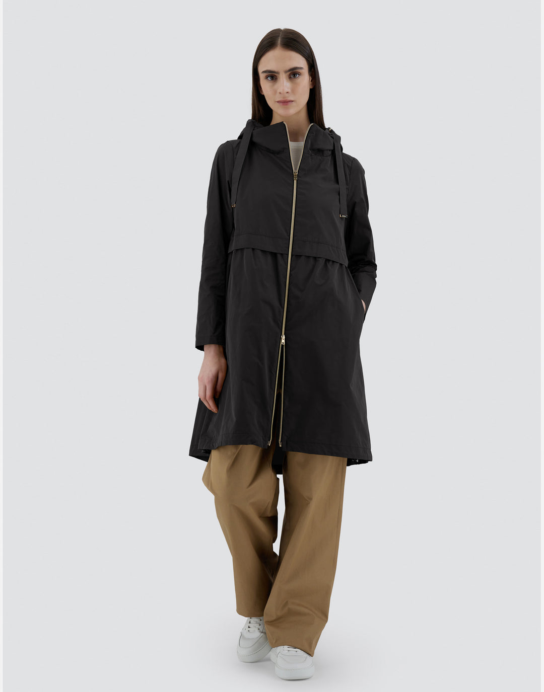 Herno Techno Taffeta Parka With Removable Hood, Black — Grethen House