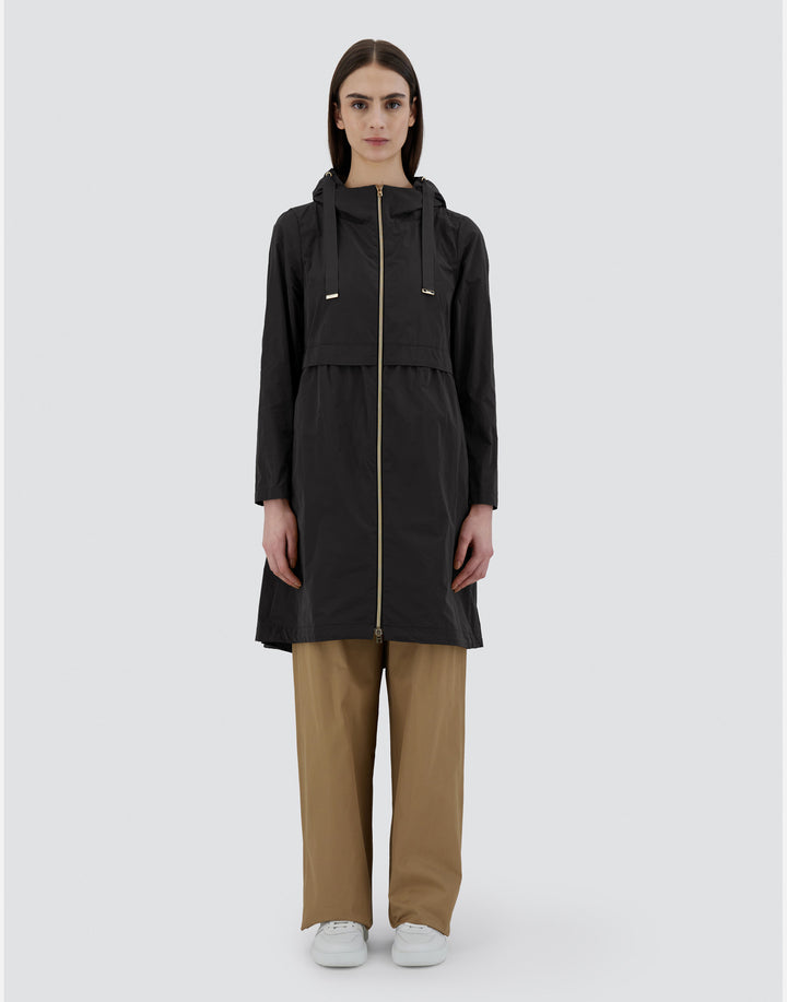 Herno Techno Taffeta Parka With Removable Hood, Black — Grethen House