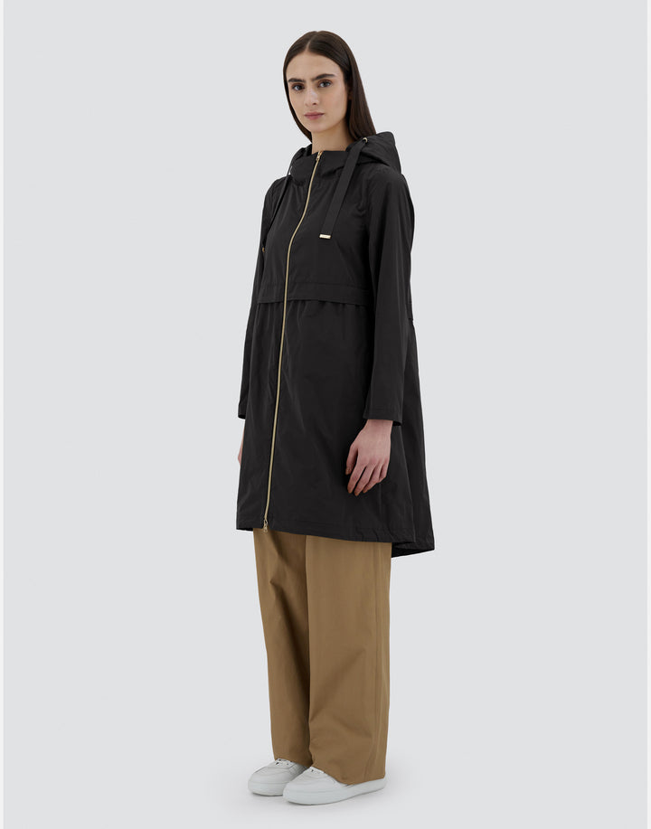 Herno Techno Taffeta Parka With Removable Hood, Black — Grethen House