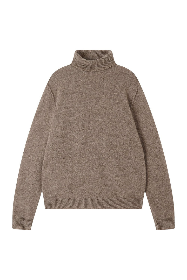 Jumper 1234 Distressed Roll Collar in St Kilda Moose, front view