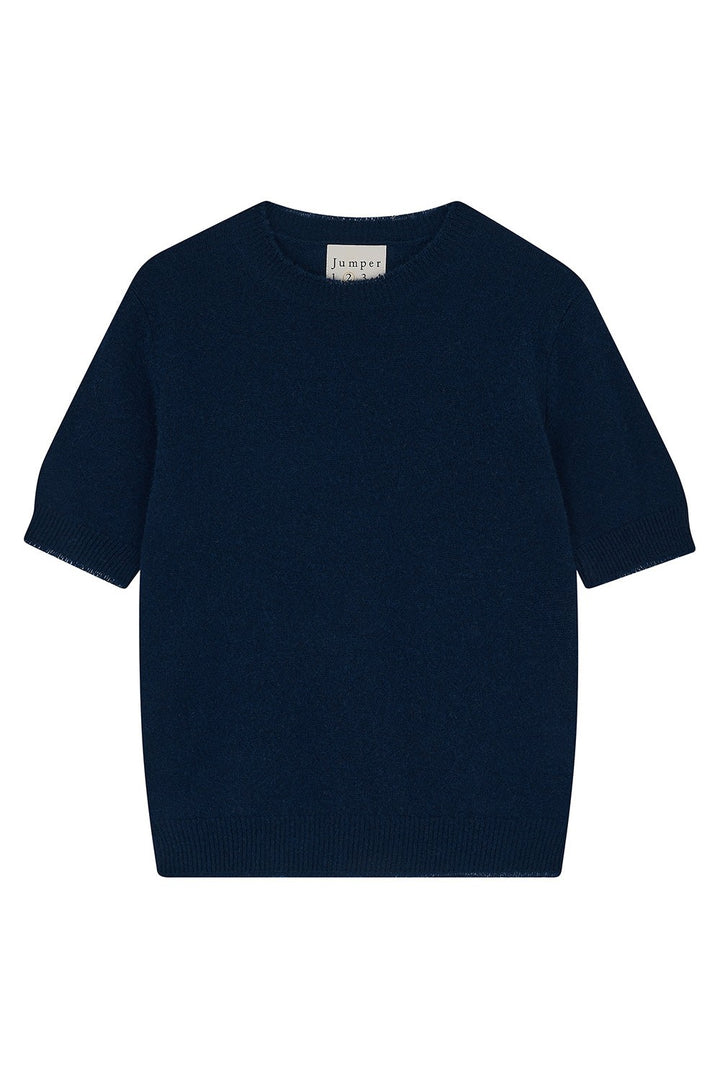 Jumper 1234 Distressed T Shirt Sweater, New Navy — Grethen House