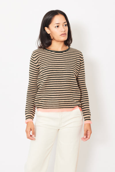 Jumper 1234 Little Stripe Crew modeled from the front