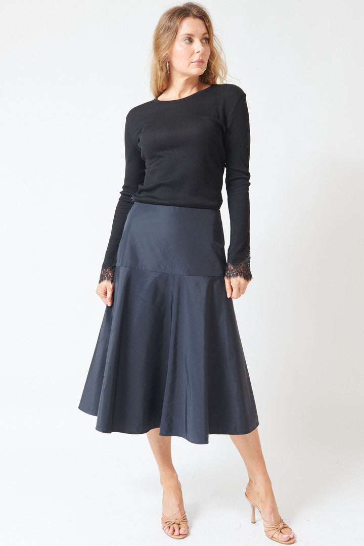 Mari wearing Dorothee Schumacher Sporty Elegance Skirt front view