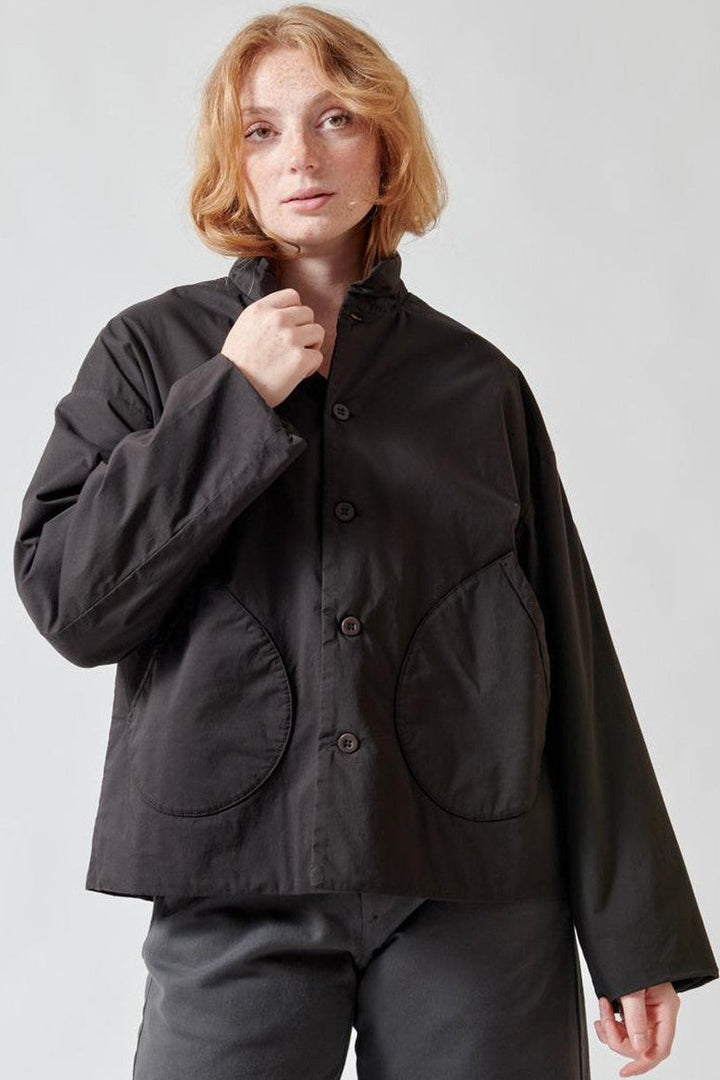 Waverly wearing Labo.Art Bombay Ficus Jacket front view