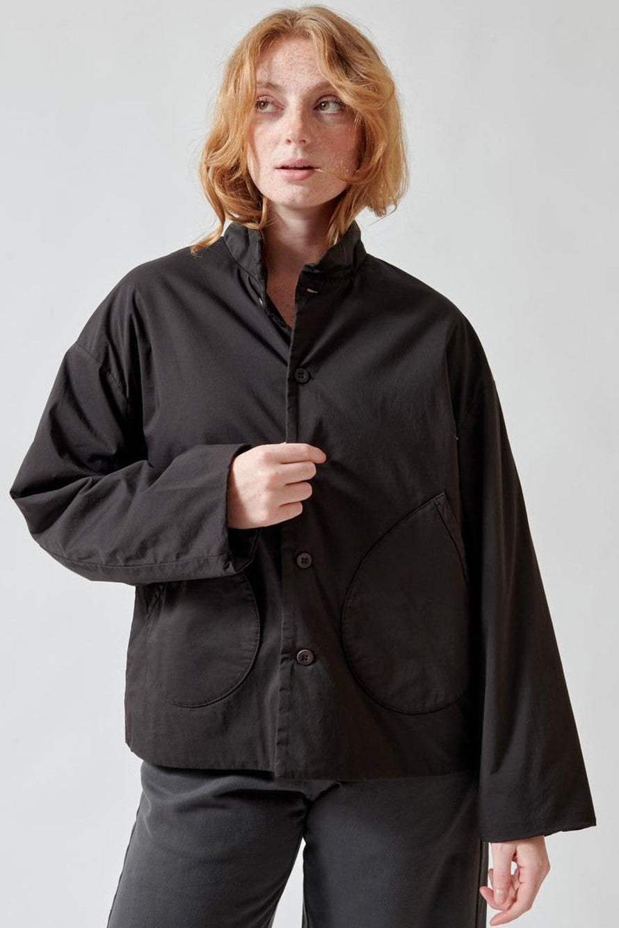 Waverly wearing Labo.Art Bombay Ficus Jacket front view