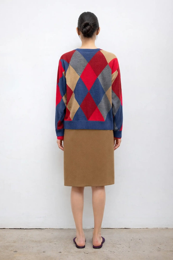 LESET James Argyle Oversized Crew Pullover
