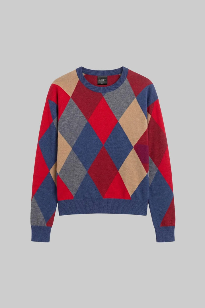 LESET James Argyle Oversized Crew Pullover