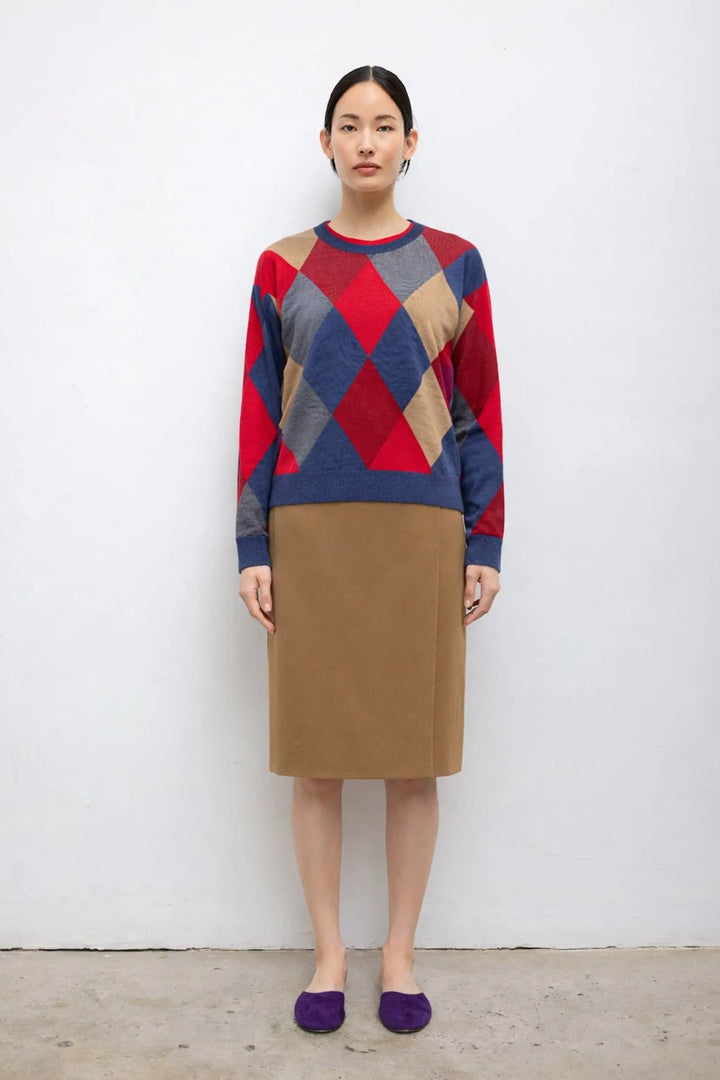 LESET James Argyle Oversized Crew Pullover