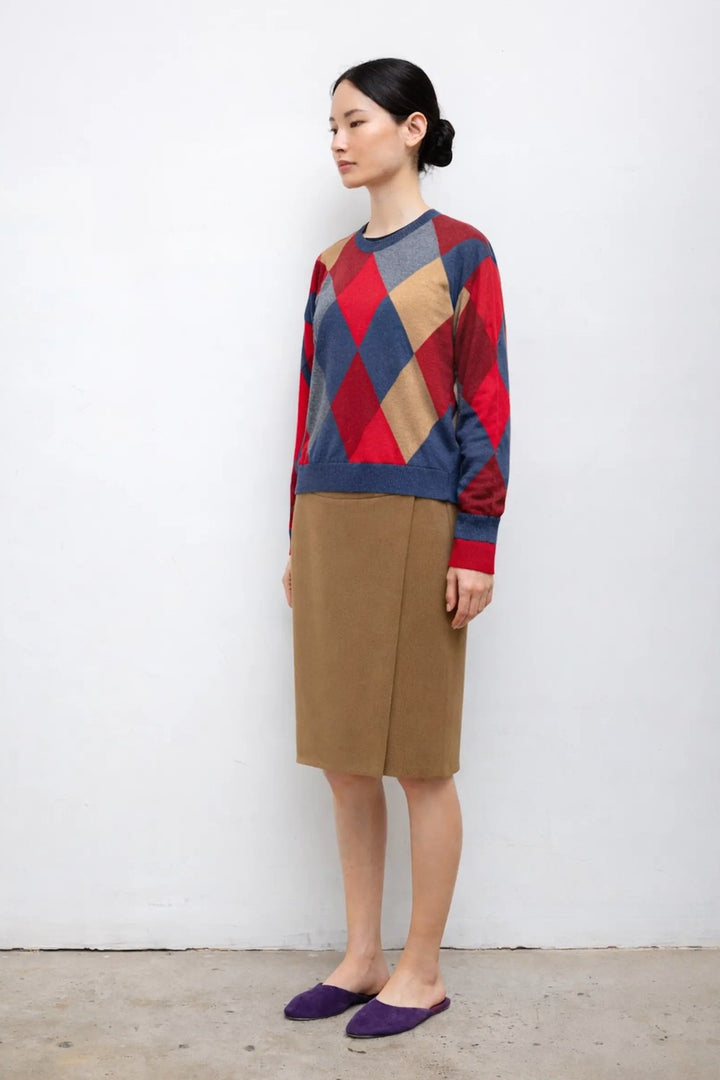 LESET James Argyle Oversized Crew Pullover