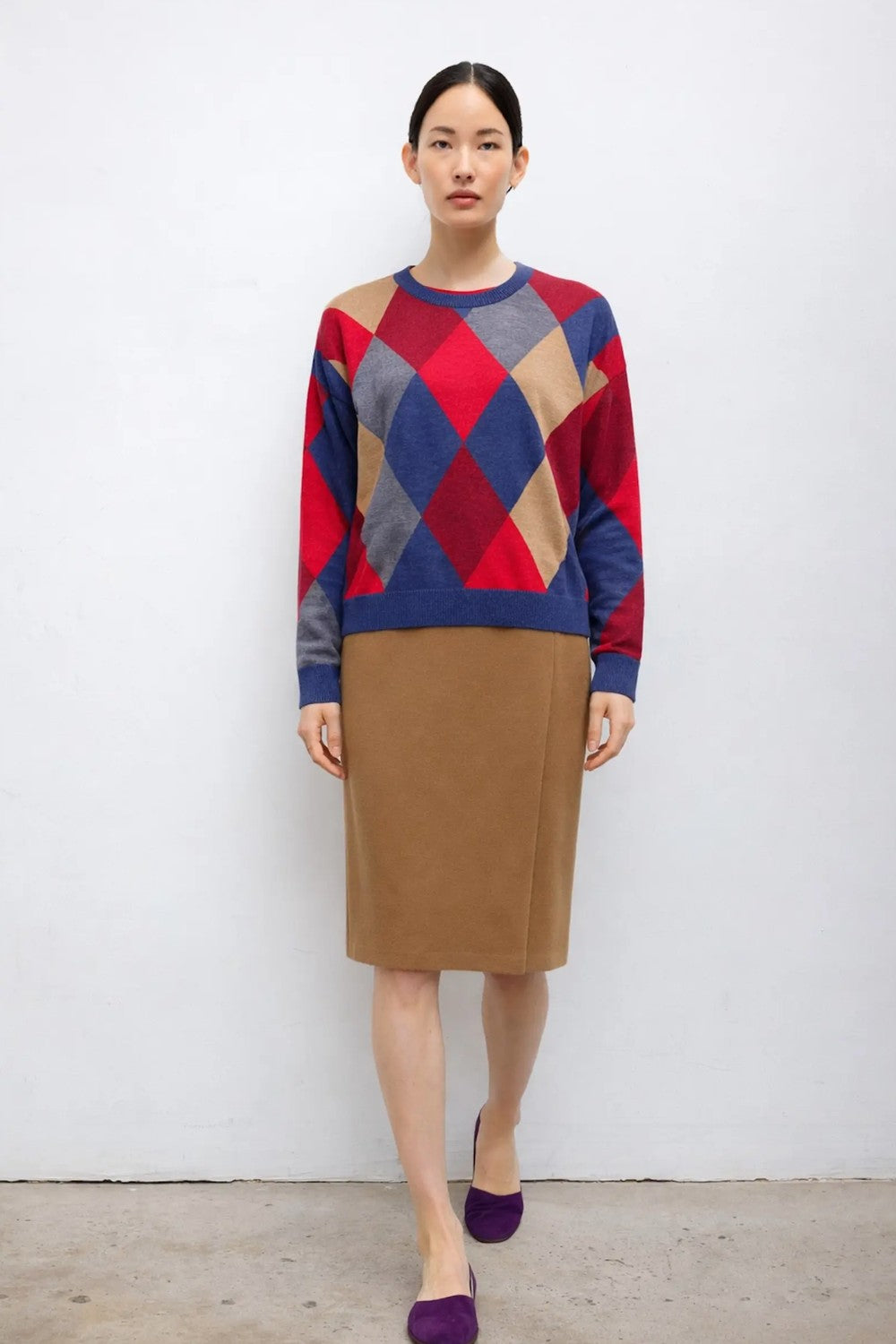 LESET James Argyle Oversized Crew Pullover