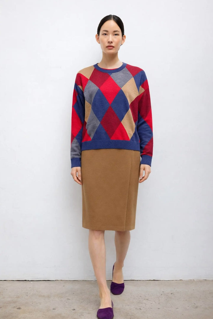 LESET James Argyle Oversized Crew Pullover