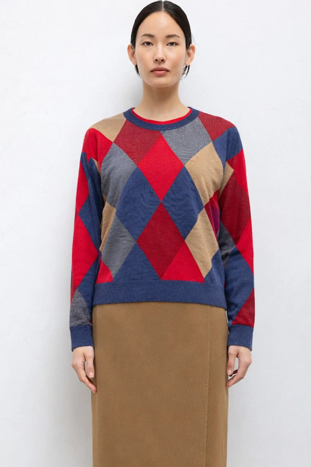 LESET James Argyle Oversized Crew Pullover