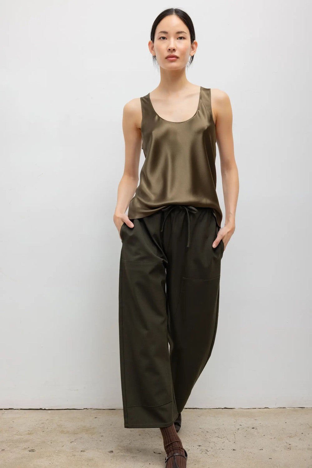 LESET Jane Carpenter Pant, Military — Grethen House